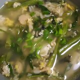 ツナと空芯菜の卵雑炊(^^)
